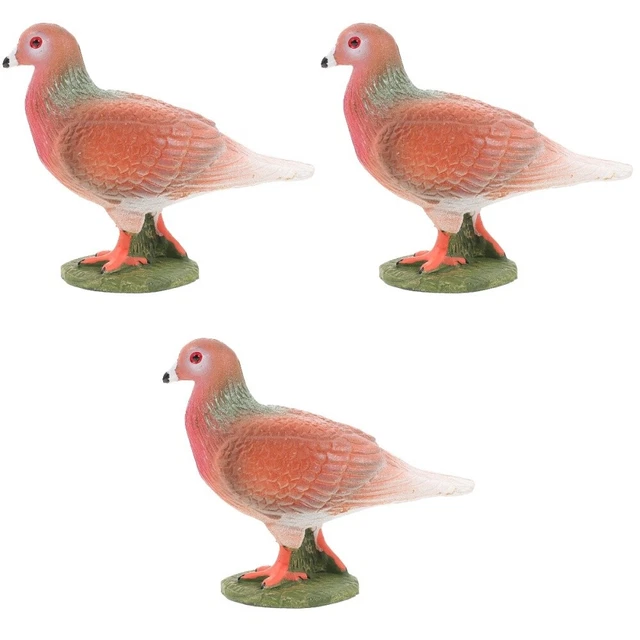 Set 3 Doves Sculpture Pigeon Model Toy Parrot Toys Kids Bird Toys Kids Statuette