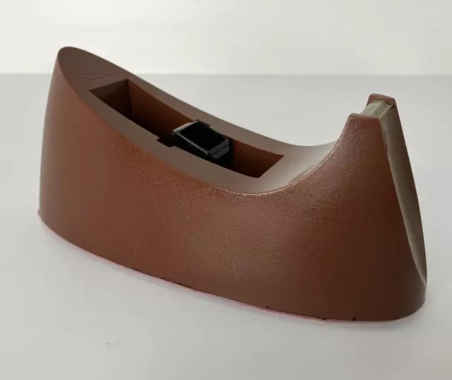 Vintage Scotch 3M Tape Dispenser C-15 Heavy Duty Plastic Weighted Brown