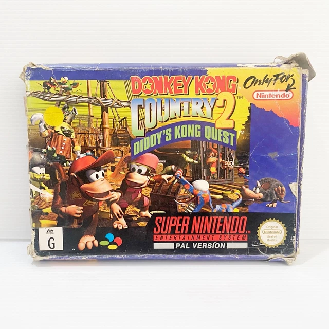 DONKEY KONG COUNTRY 2 Diddy’s Kong Quest + Box, Insert SNES Tested