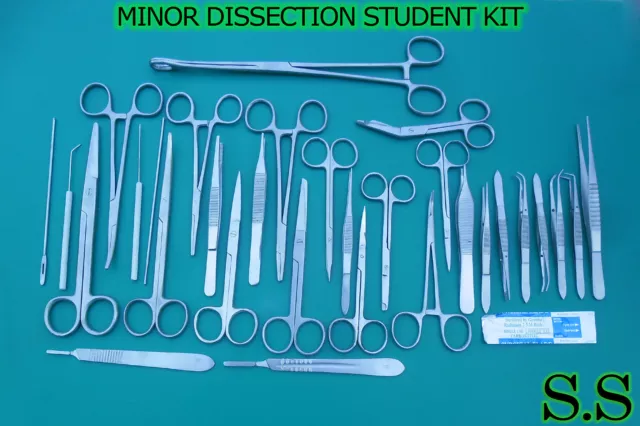 74 Pcs Minor Dissection Student Kit Surgical Instruments Forceps Blades Ds-1102