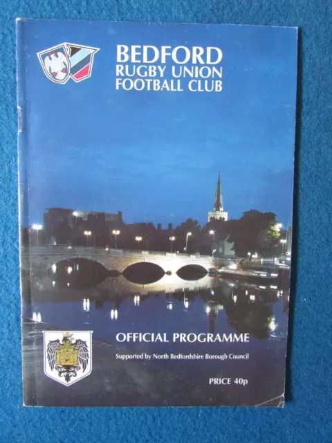 Bedford v Metropolitan Police Rugby Union Programme 2/3/91