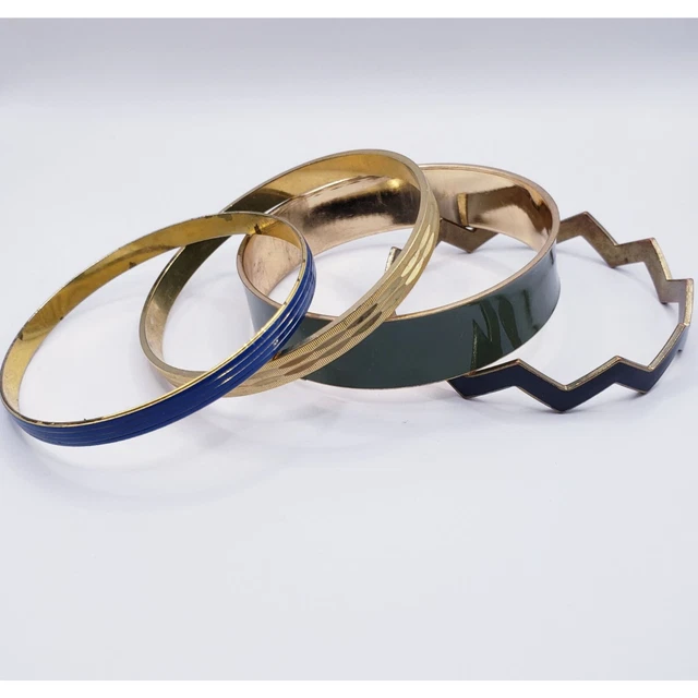 Bundle Gold Enamel Bangle Bracelets