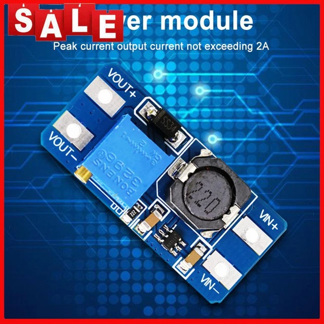 2 pz modulo applicazione alimentazione step up mini MT3608 DC-DC boost convertitore da 2-24 V a 5-28 V