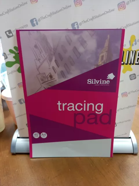 Silvine A4 Size Everyday Tracing Pad 40 Sheets 63gsm Lightweight Tracing Paper