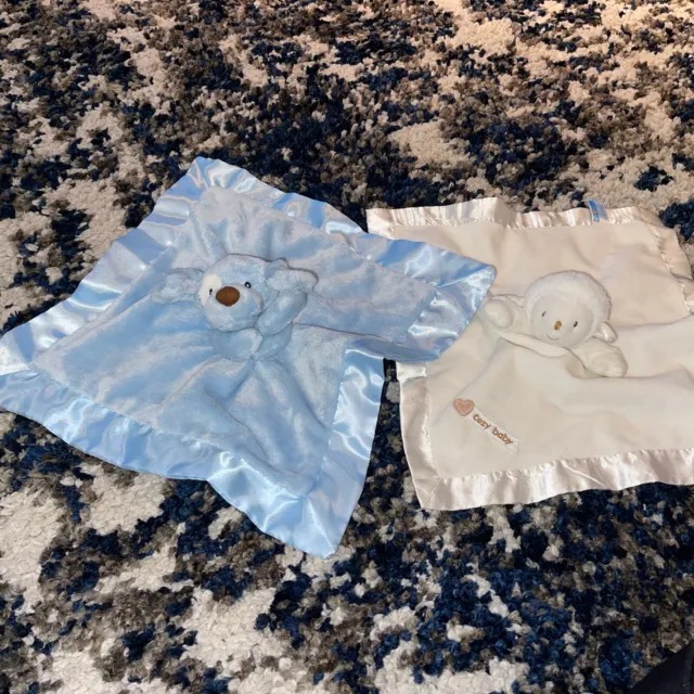 Gund Blue Puppy Spunky & Kids Preferred Cream Plush Lovey Security Blankets Baby