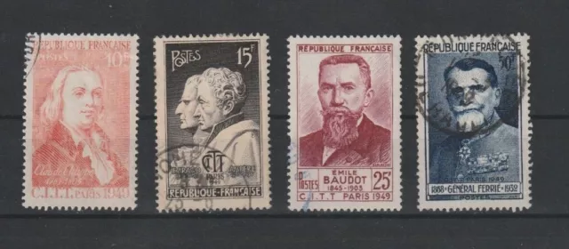 TIMBRES FRANCE Oblitéré Série Célébrités N° 844/847