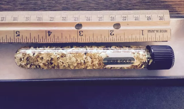 5 Inch Giant Tube Gold Flakes 24 Karet (Pure Gold) Impress Your Friends !! Nice