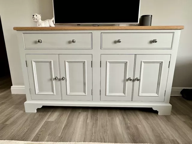 Neptune Chichester 5ft Sideboard - Shingle colour - Oak top