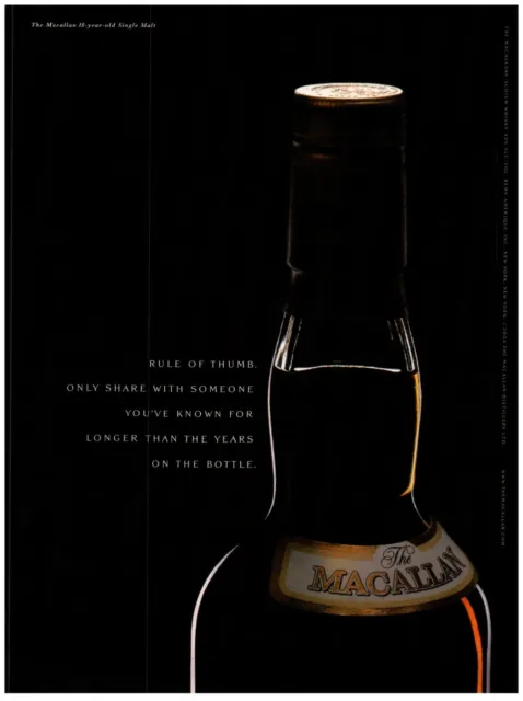 The Macallan 18 Year Old Single Malt Scotch Whisky Print Advertisement 2003