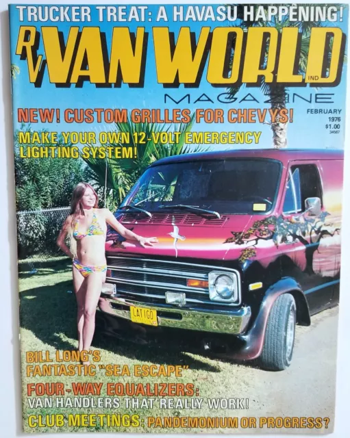 VAN WORLD MAGAZINE 1976 VTG KUSTOM CHEVY CAR VANS CULTURE 70s HALLOWEEN TRUCK