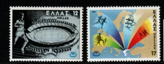 Greece Sg1550/1 1981 European Athletic Championships Mnh