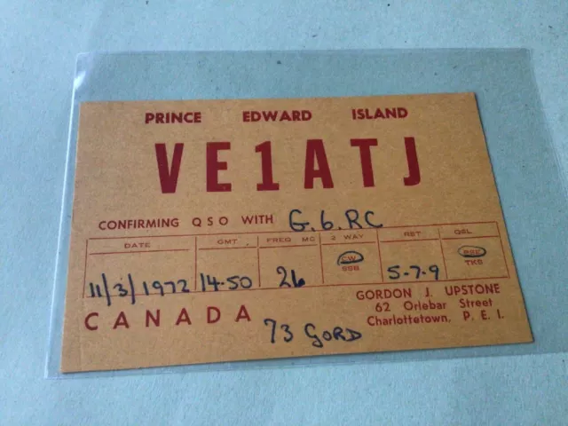 Vintage QSL Radio communication Card  Prince Edward Island  Ref 52942