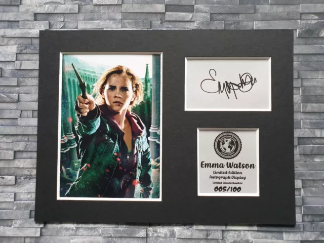 Emma Watson - Hermione Granger Signed Autograph Display - Harry Potter - 8x6