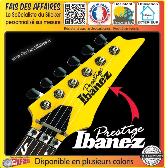 sticker autocollant Ibanez prestige GUITARE poupée HEADSTOCK decal restauration