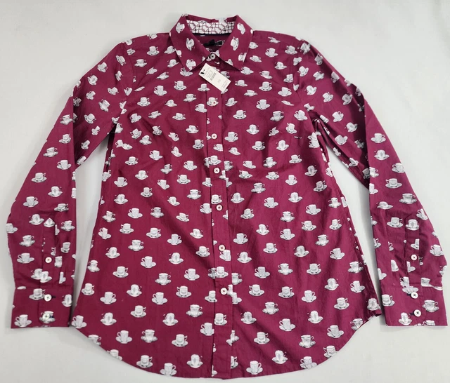 TALBOTS MUJER CAMISA Top 075 01 00 351298 29 54935518 Algodón Rojo