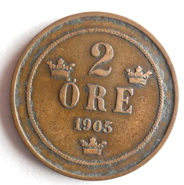 1905 SWEDEN 2 ORE - Excellent Vintage Coin Sweden BIN #3