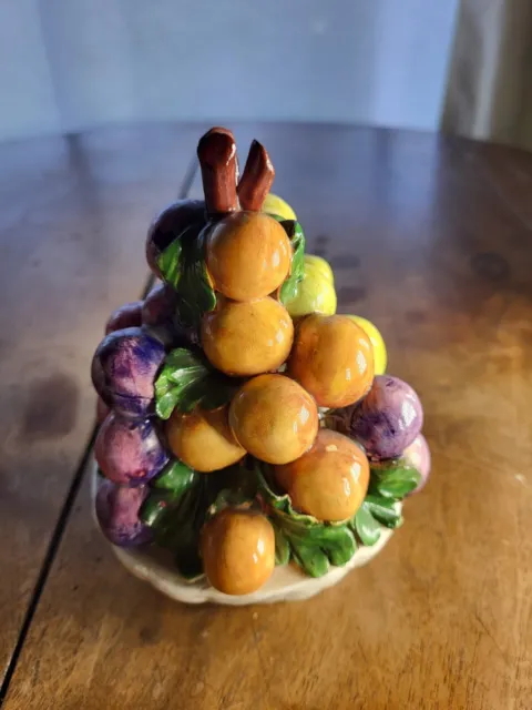 Coupe En Barbotine composition de fruits Centre de Table Panier Trompe L'oeil