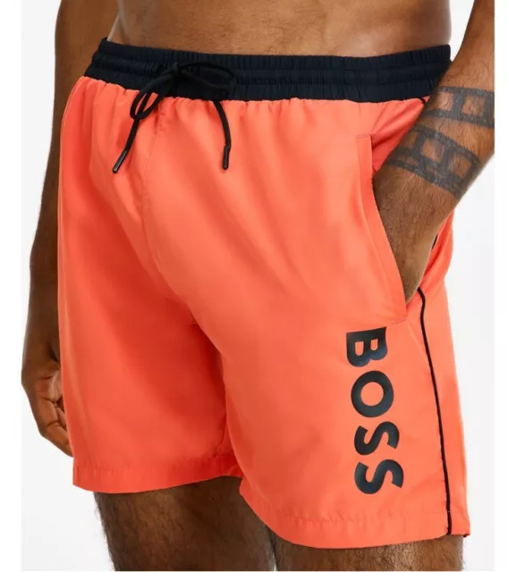 Hugo Boss Men’s Logo Allstar 6” Swim Trunks - Med Red - Small - New Tags $55