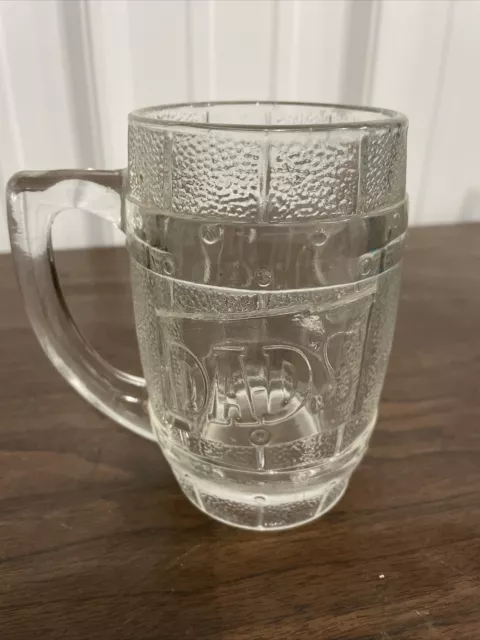 Vintage Dad's Root Beer Glass Mug Barrel Style Heavy Thick Glass 5"+ Tall