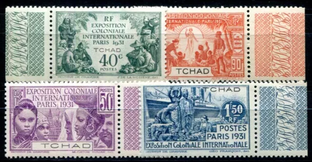 TCHAD 1931 Yvert 56-59 ** POSTFRISCH TADELLOS RANDSATZ EXPOSITION (F1498