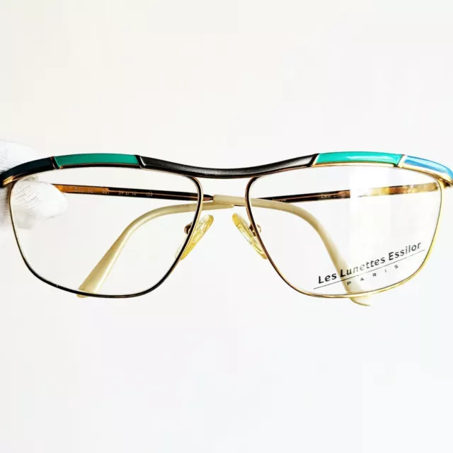 occhiali da vista LES LUNETTES ESSILOR eyewear green blue gray oval sunglasses