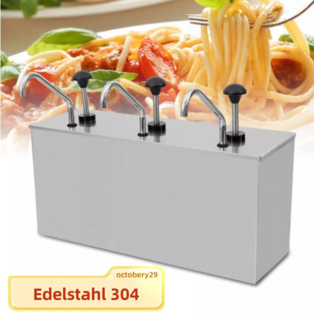 NEU Saucenspender Senf Ketchup Spender Edelstahl Pump Soßenspender Dispenser