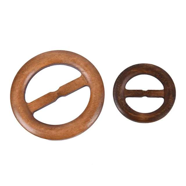 Round Shape Handmade Wooden Crafts Belt Buckle Ring Wood Clothes Accessorie.YB
