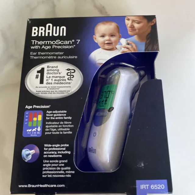 Termómetro digital de oído profesional Braun ThermoScan 7 bebé adulto - IRT6520