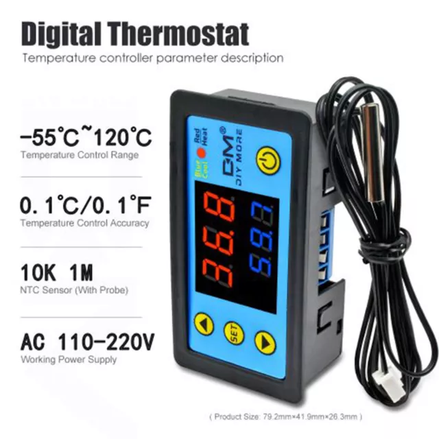 Contrôleur de température 220V Interrupteur de thermostat numérique