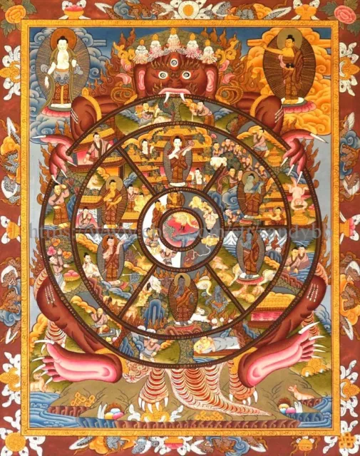 Rueda de la Vida thangka tibetano 14X20 pulgadas cartel de papel decoración bar club tienda