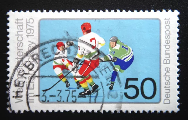 BRD Nr. 835 Eishockey Weltmeisterschaft 1975  Rundstempel