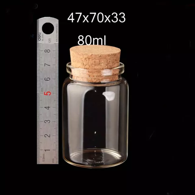 10Pcs Glass Bottles Clear Small Vials Empty Mini Jars With
