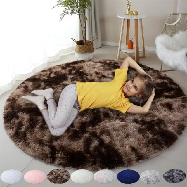 Round Luxury Fluffy Rug Soft Shag Carpet for Bedroom Living Room Big Area Rugs