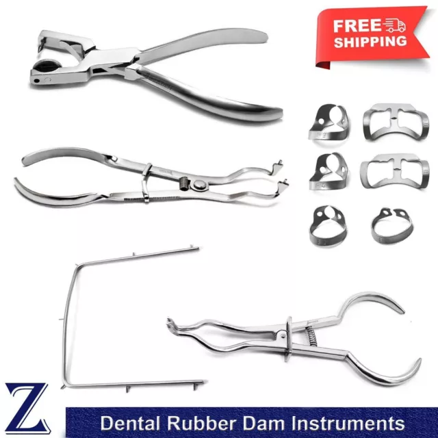 Dental Rubber Dam Tools Kit Ainsworth Punch Pliers Endodontic Brewer Forceps