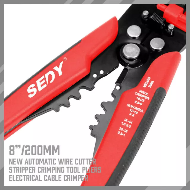 Self-Adjustable Automatic Cable Wire Crimper Crimping Tool Stripper Plier Cutter 3