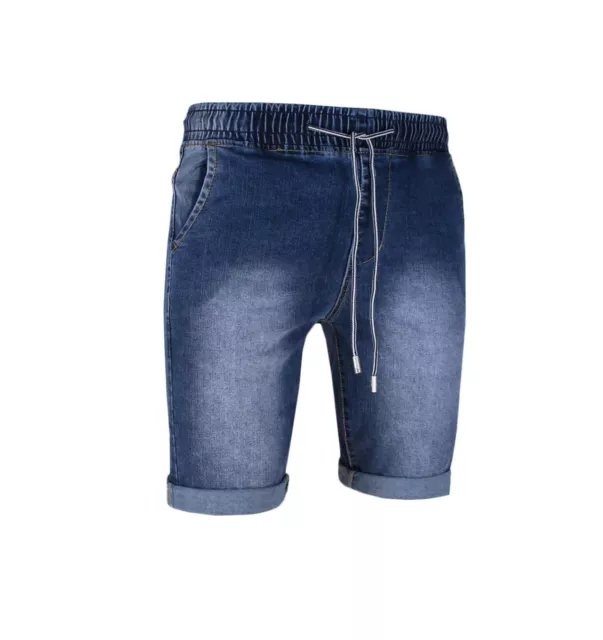 bermuda uomo pantalone corto jeans  shorts casual estivo denim blu 2