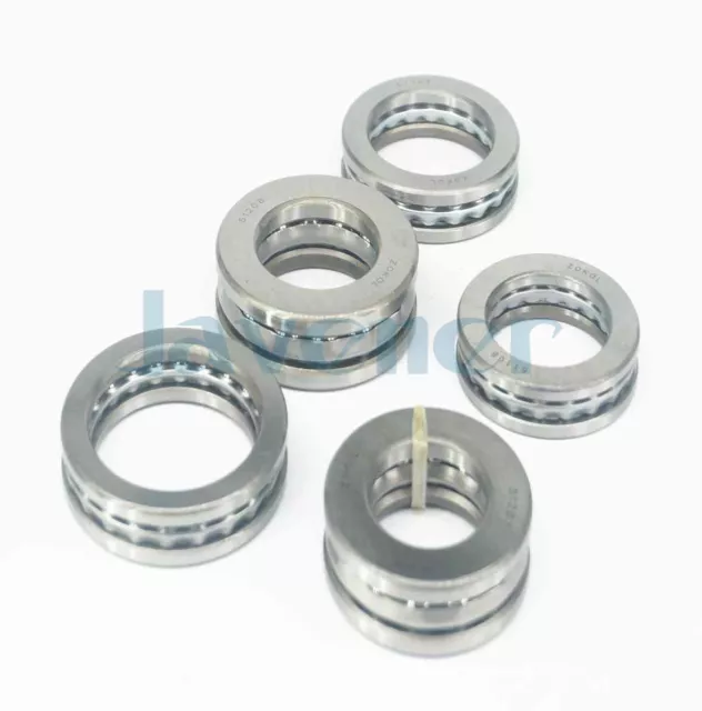 Set(2 Races + 1 Cage) I/D 35mm To 90mm Steel Axial Ball Thrust Bearing