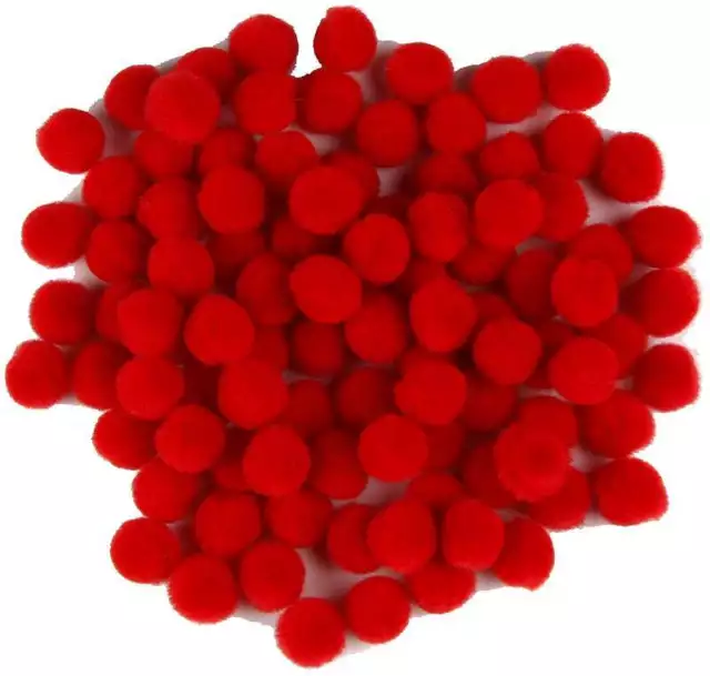 Touch Of Nature Pom-Poms 10mm 100/Pkg Red