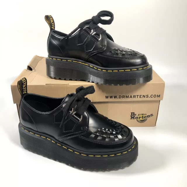 Sidney Leather Creeper Platform Shoes in Black