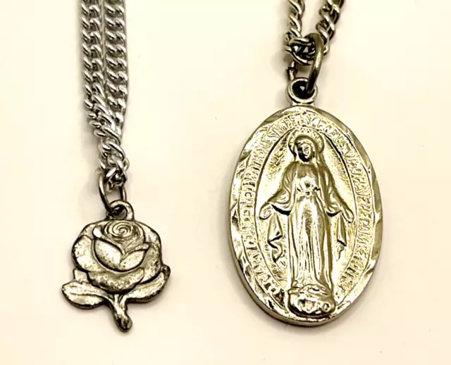 Virgin Mary and Our Lady of Guadalupe Roman Catholic Necklaces Set of 2