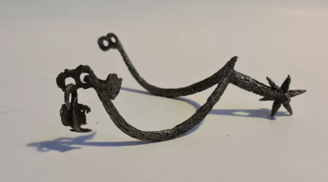 Rare ANCIENT MEDIEVAL IRON ROWEL KNIGHTS SPUR 14th CENTURY