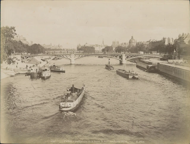 X. Phot. France, Paris, perspective of the Seine, the bridge of the Holy Fathers came