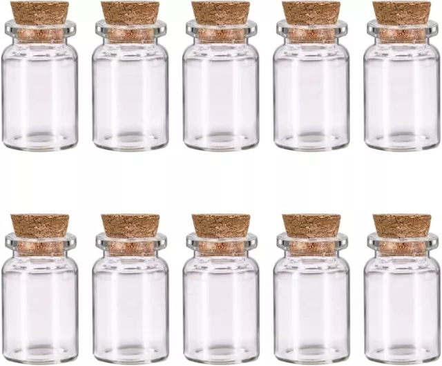 10 Pcs Small Glass Bottles With Cork Lids, Mini Glass Bottles With Stoppers Jars