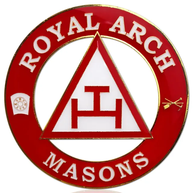 Freemasonry Royal Arch Auto Car Emblem w/ Sticker Gold Finish