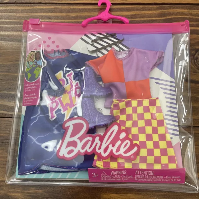 Barbie Fashion Pack Girl Power Dress Top Skirt Boots Glasses Outfits New