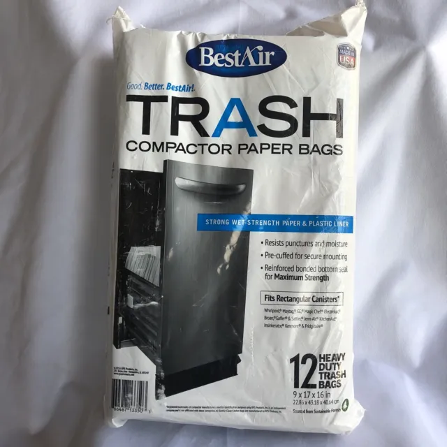 Premium Custom Fit Trash Bags W/Drawstring Closure - 50 Count - 1 Refill Roll - Compatible with Code H - 30-35L/8-9 Gallon Trash Cans - Durable