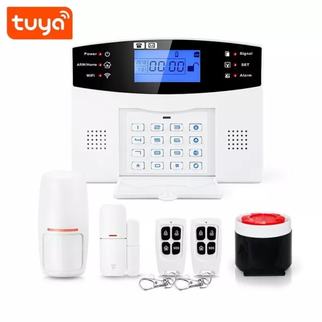 Kit de sistema de seguridad para el hogar Tuya con WiFi y alarma inteligente GSM