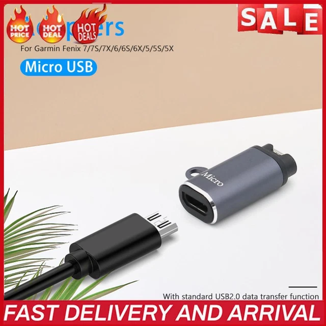 Micro USB Buchse Ladeadapter Stecker für Garmin Fenix ​​7/7S (Gerade)
