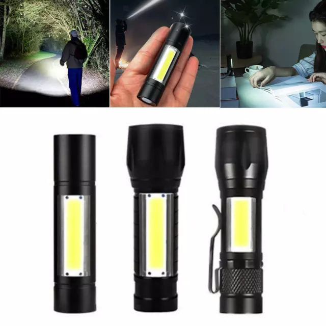 USB Rechargeable Flashlight Super Bright -Sized COB Work Light LED Torch With