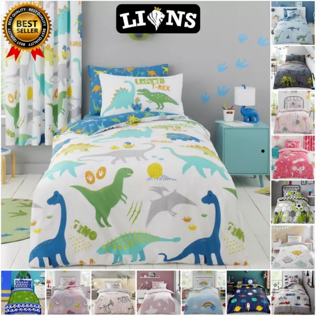 Kids Duvet Cover Sets Boys Girls Reversible Soft Bedding Set With Fitted Sheet